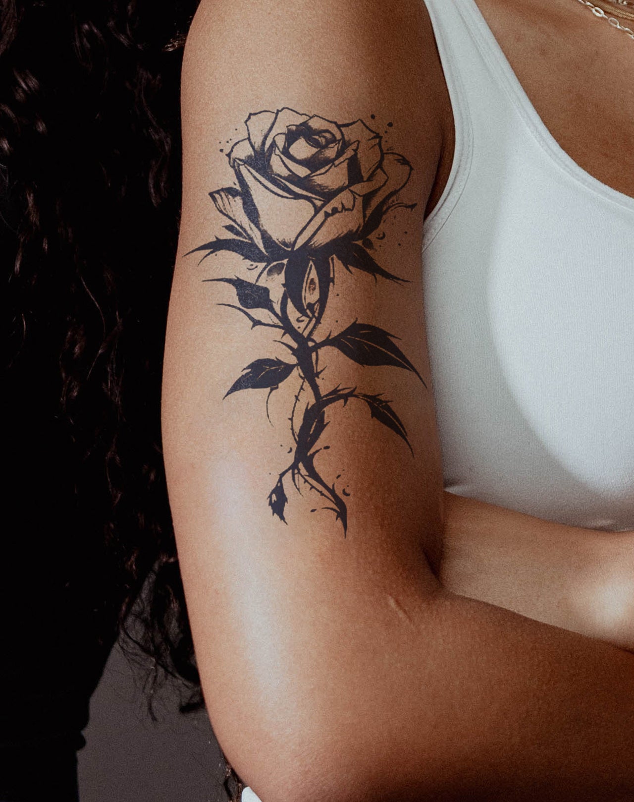 Artistic Rose Temporary Tattoo. Lasts 1-2 Weeks. – EZINK™