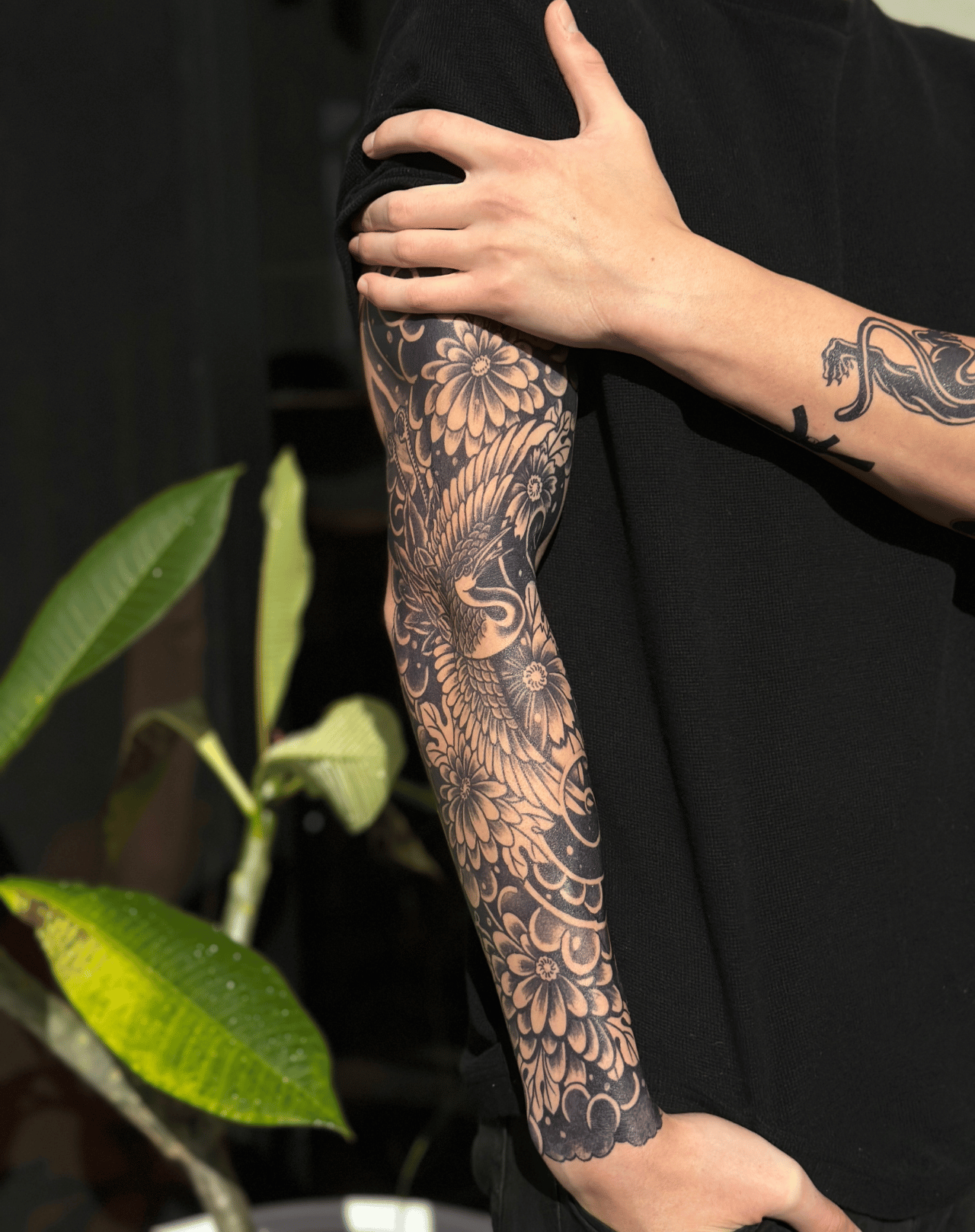 Stylish Black & Grey Sleeve Tattoo Ideas