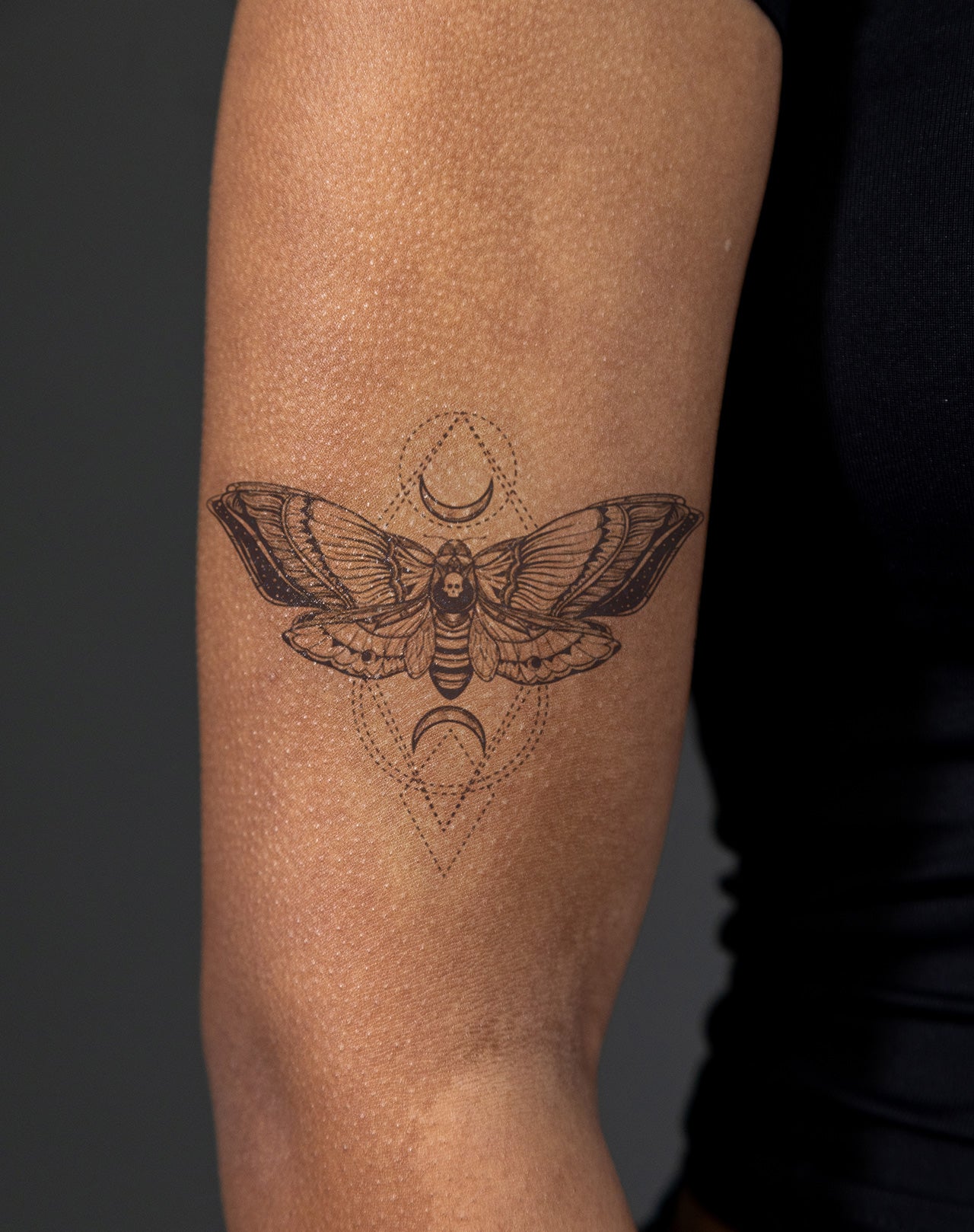 Geo Moth Temporary Tattoo. Lasts 1-2 Weeks. – EZINK™