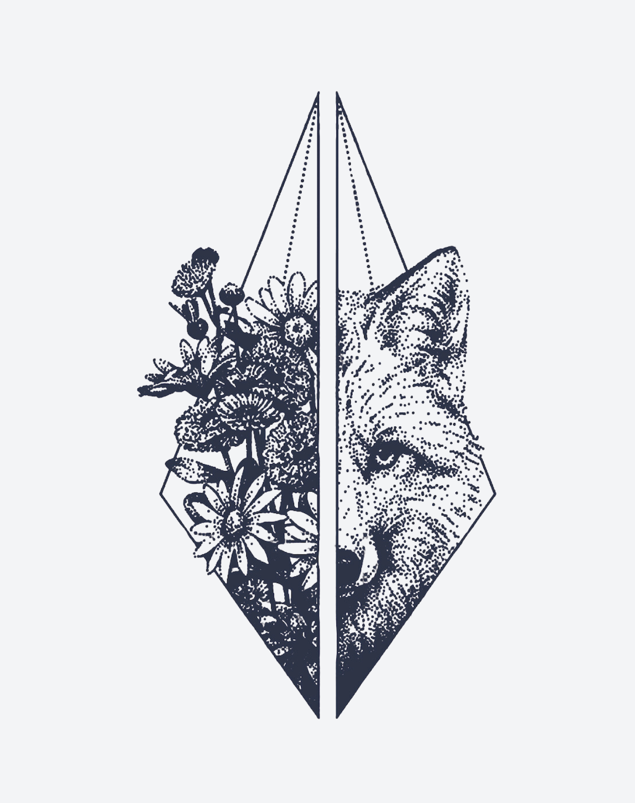 Geometric Wolf Tattoo Geometric Wolf Head 4 Art Print By Noctarius