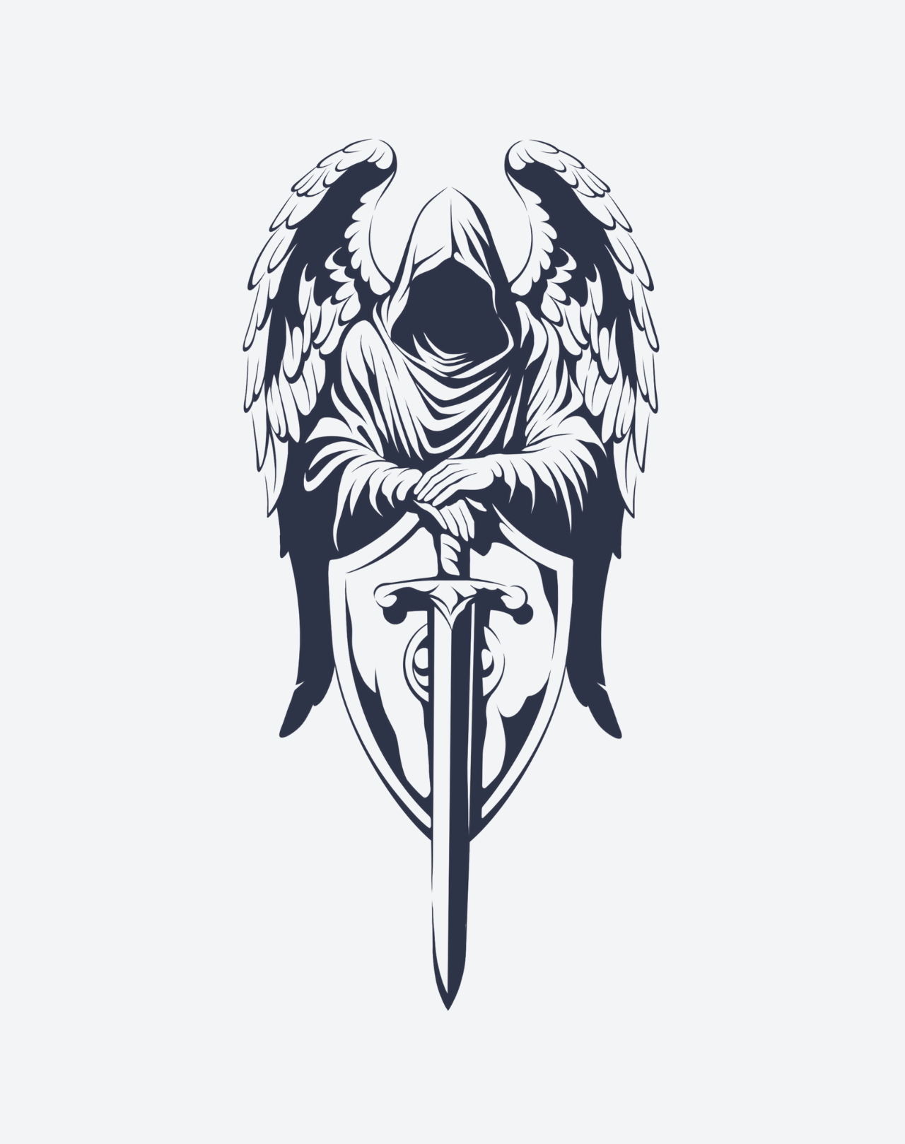 Guardian Angel Temporary Tattoo. Lasts 1-2 Weeks. – EZINK™, image size:1280x1618