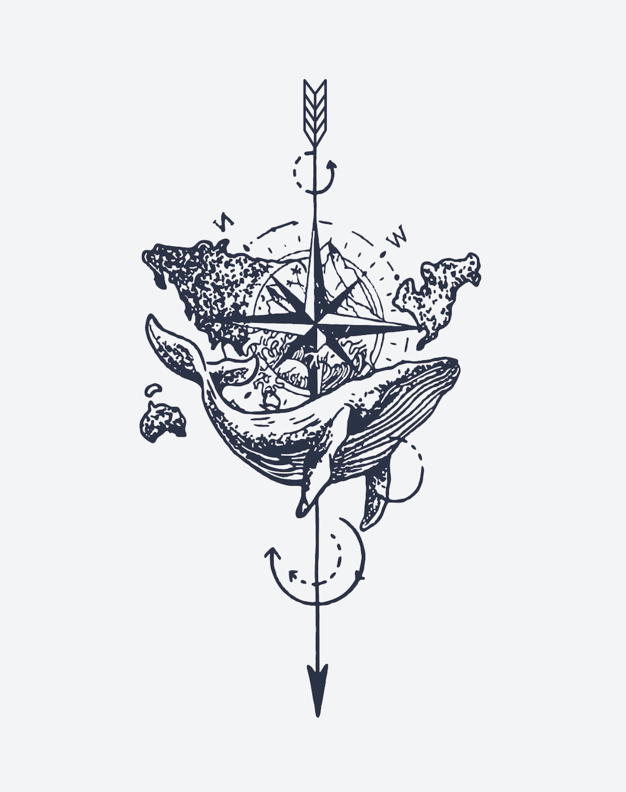 Black & White Ocean Tattoo: Simple, Stunning