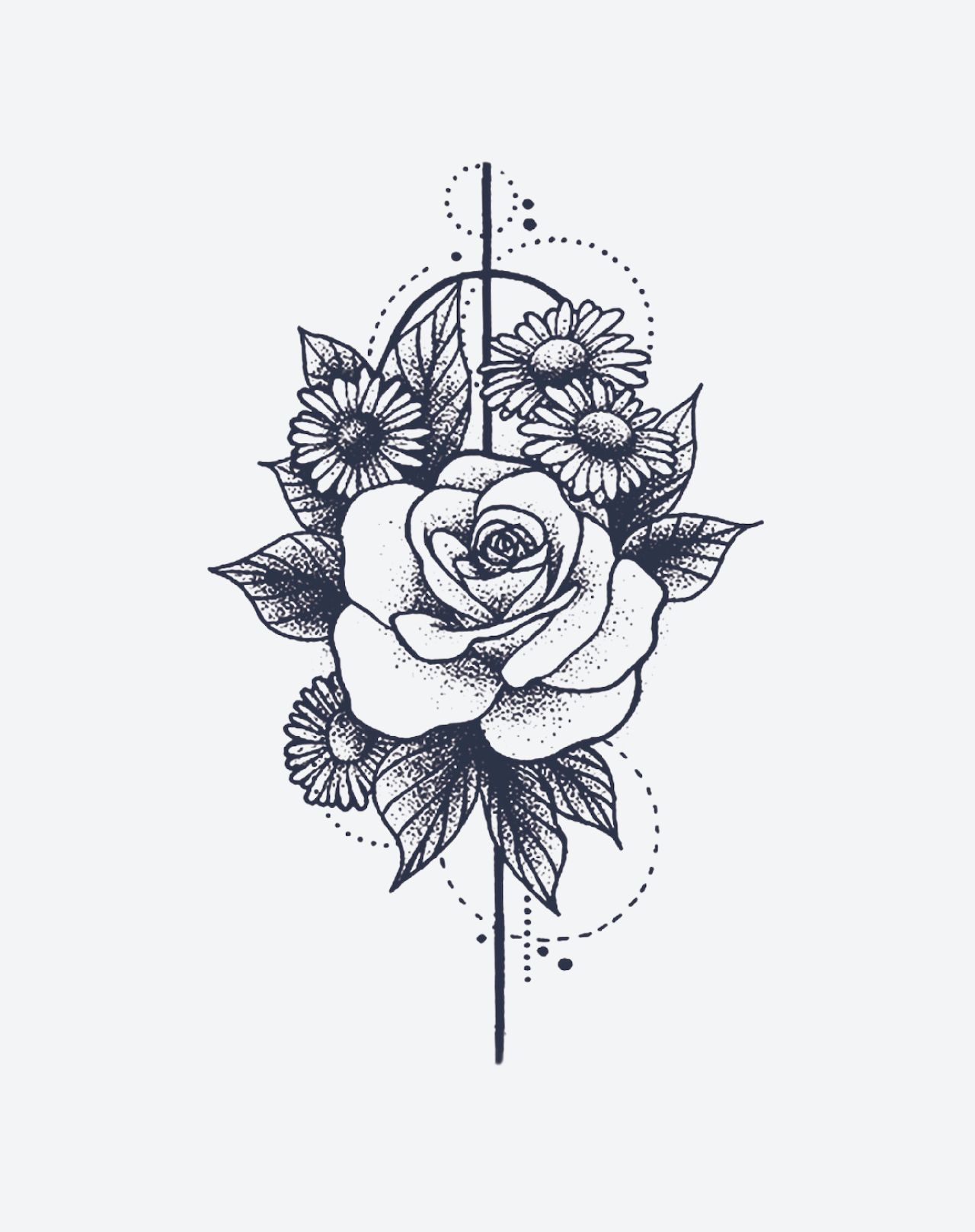 Small Rose and Sunflower Tattoo Ideas