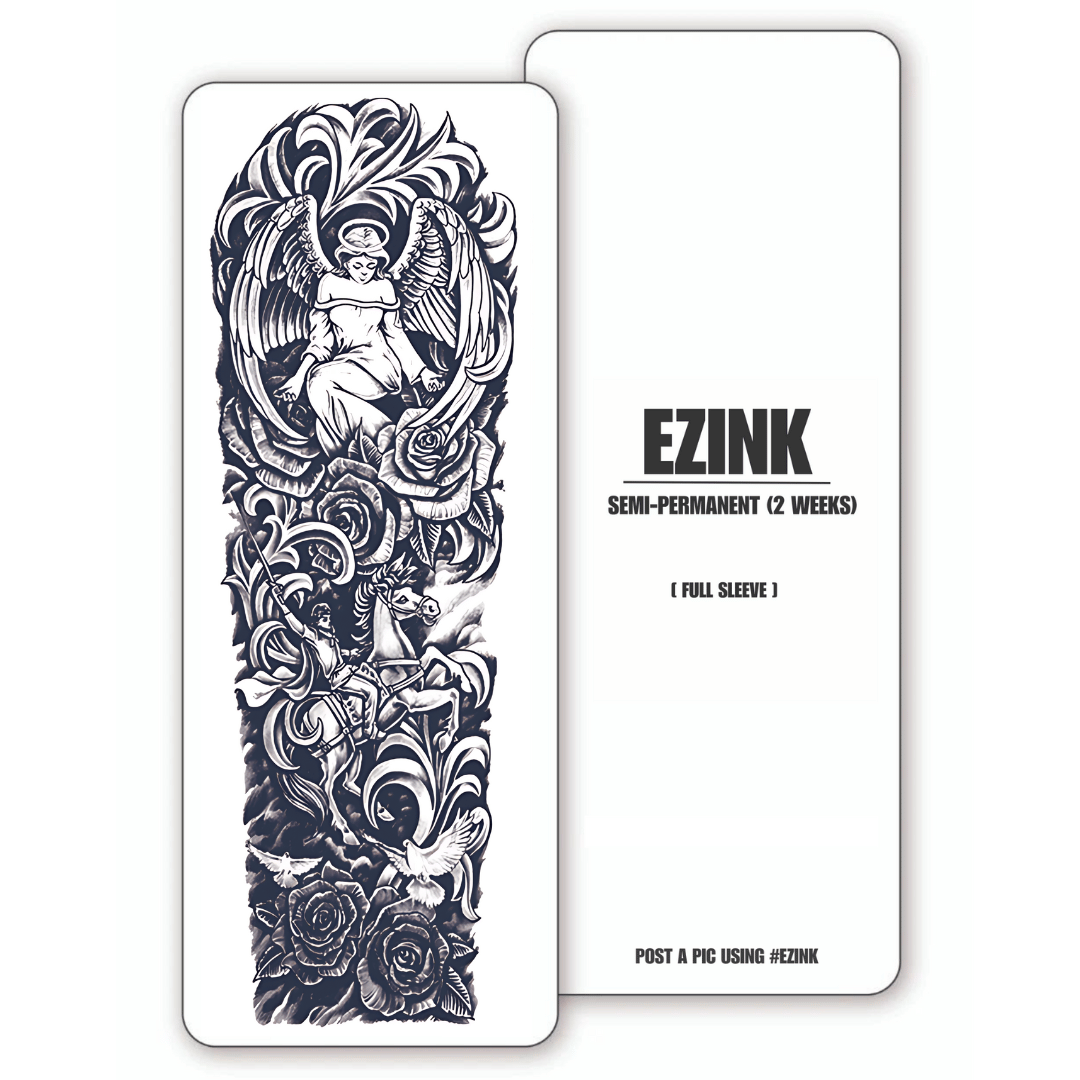 Angelic Roman Sleeve Temporary Tattoo Lasts 1 2 Weeks Ezink™ 3201