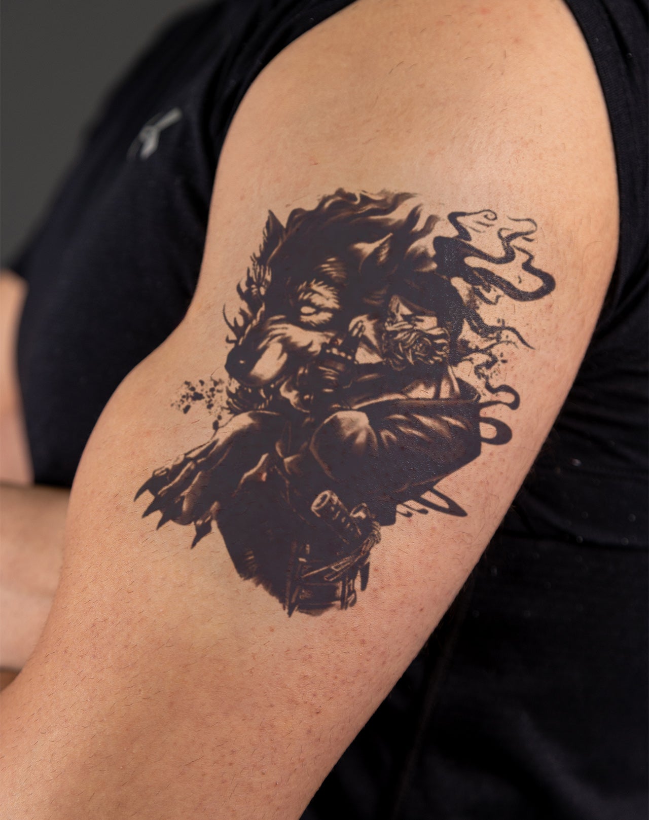 tattooページ Samurai Wolf Temporary Tattoo. Lasts 1-2 Weeks. – EZINK™