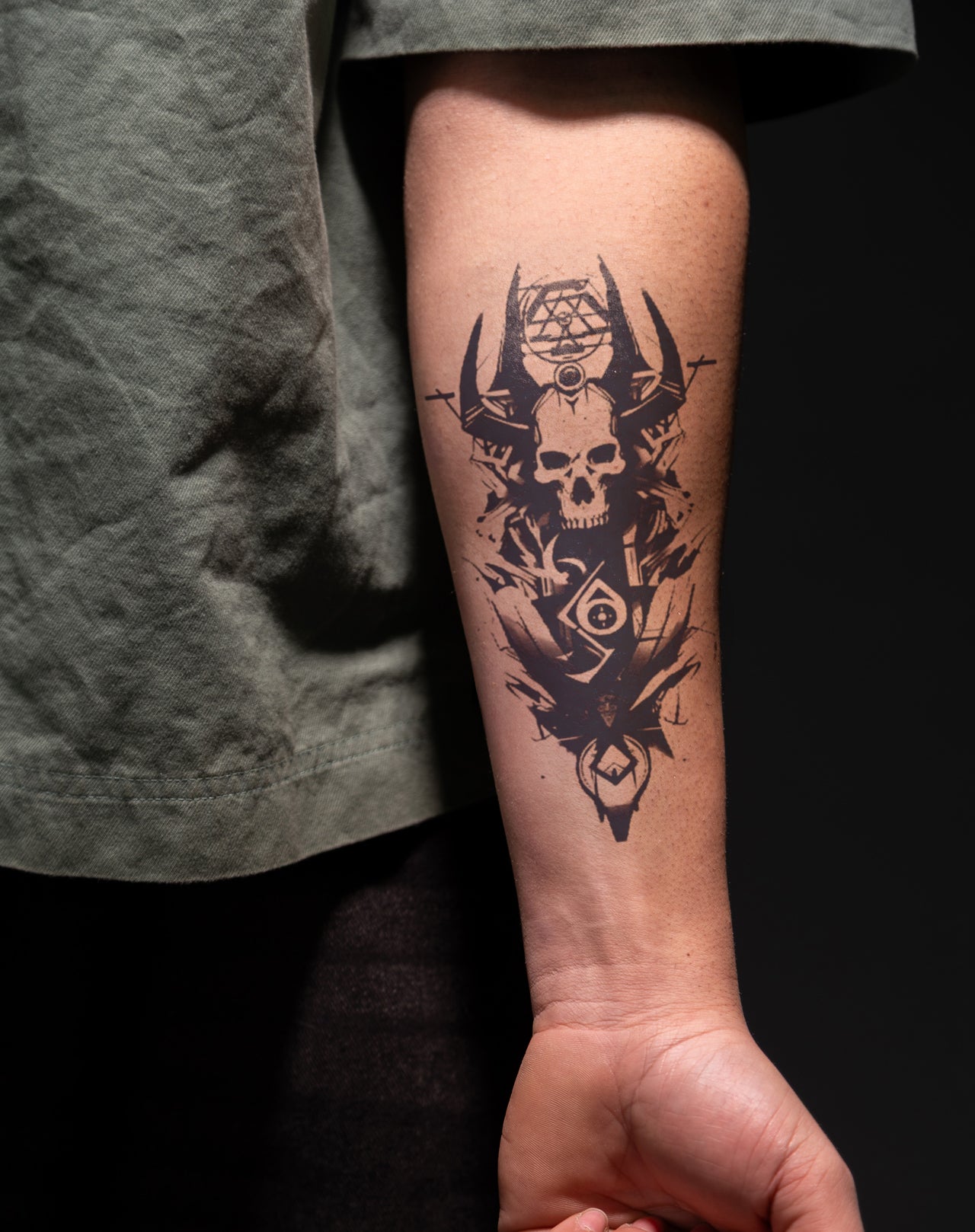 Skull Totem Temporary Tattoo. Lasts 1-2 Weeks. – EZINK™