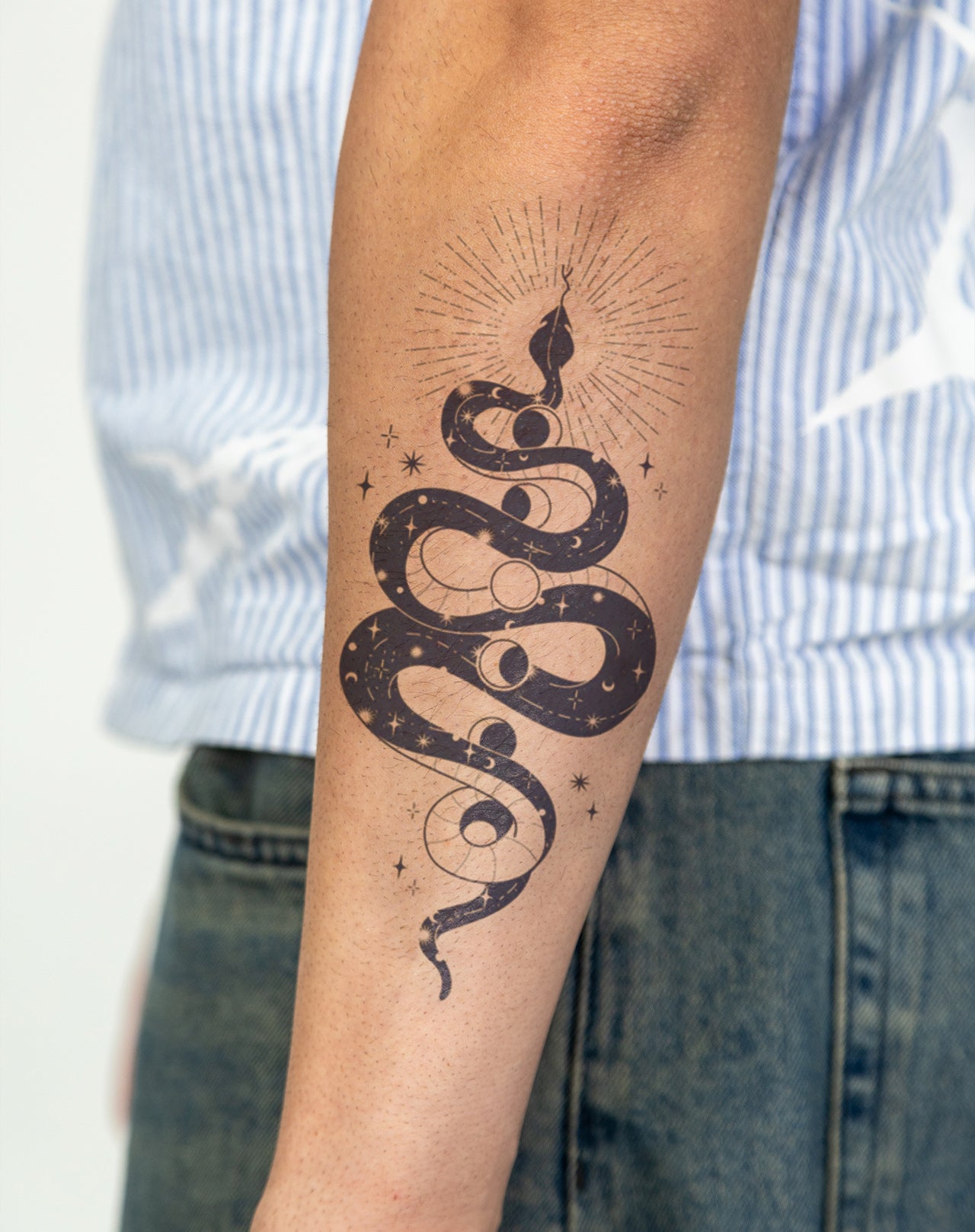 Star Snake Temporary Tattoo. Lasts 1-2 Weeks. – EZINK™, image size:1280x1618