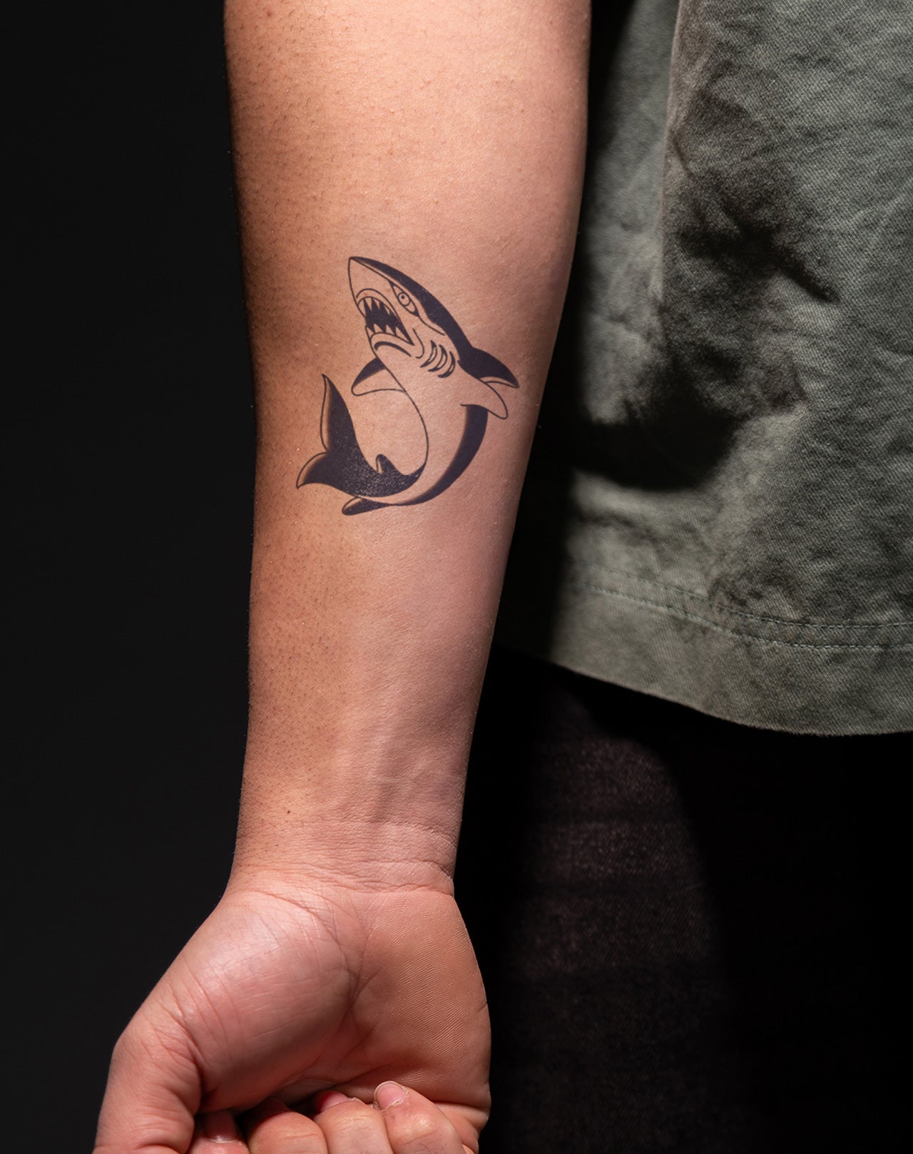 Traditional Shark Temporary Tattoo. Lasts 1-2 Weeks. – EZINK™
