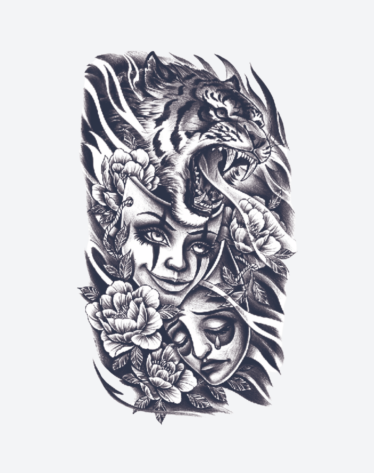 Two Faced Temporary Tattoo. Lasts 1-2 Weeks. – EZINK™, image size:1280x1618