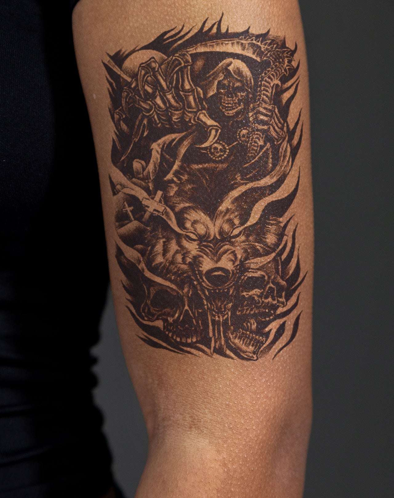Wolf Reaper Temporary Tattoo. Lasts 1-2 Weeks. – EZINK™