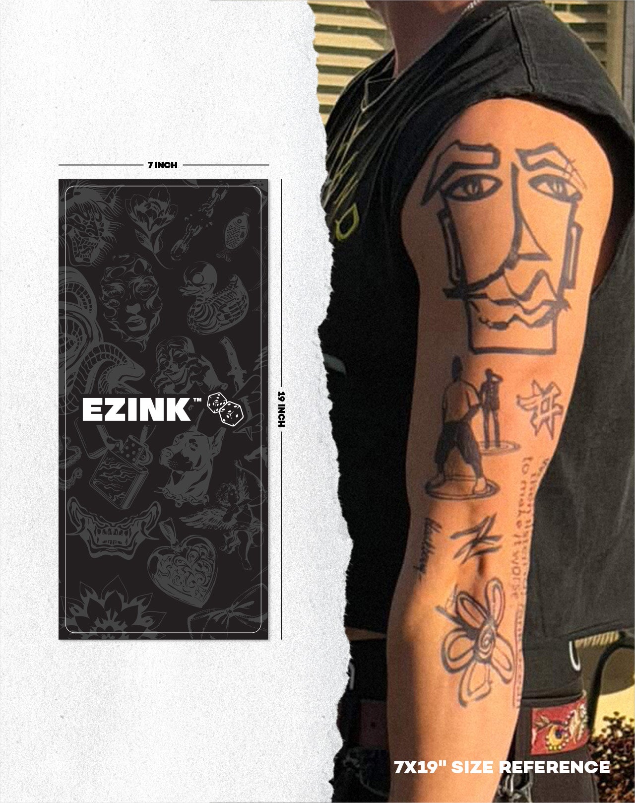 Custom Sleeve Tattoo (7×19”) – EZINK™