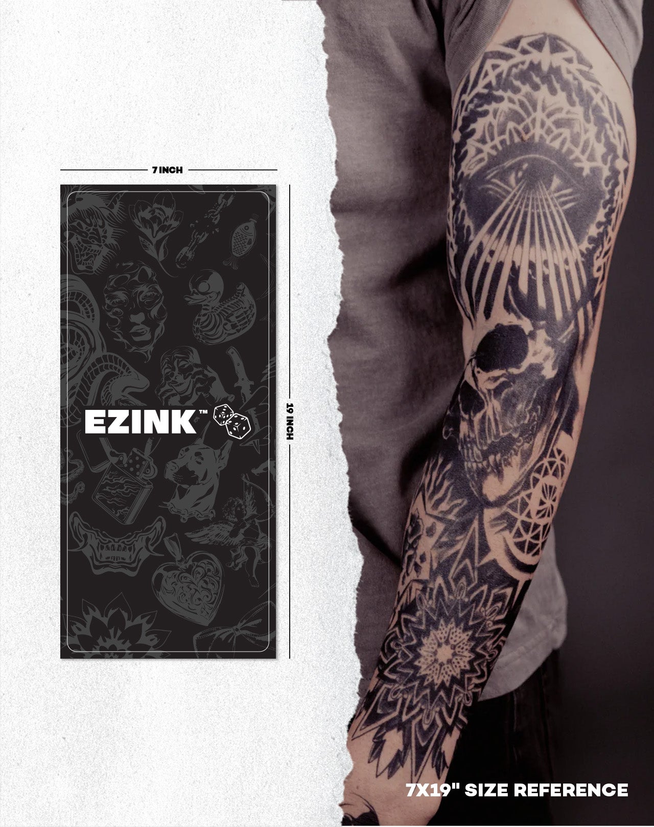 Custom 7 by 19 inch sleeve made from an uploaded design