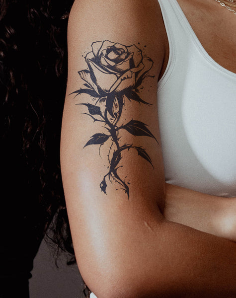 Artistic Rose Temporary Tattoo. Lasts 1-2 Weeks. – EZINK™