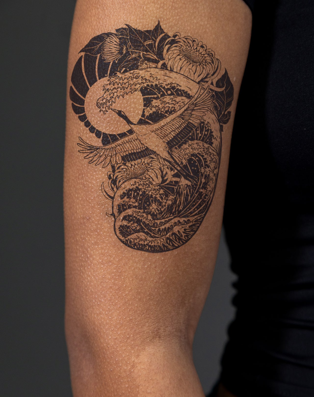 Crane & Chrysanthemum