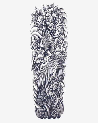 Crane and Flowers Sleeve