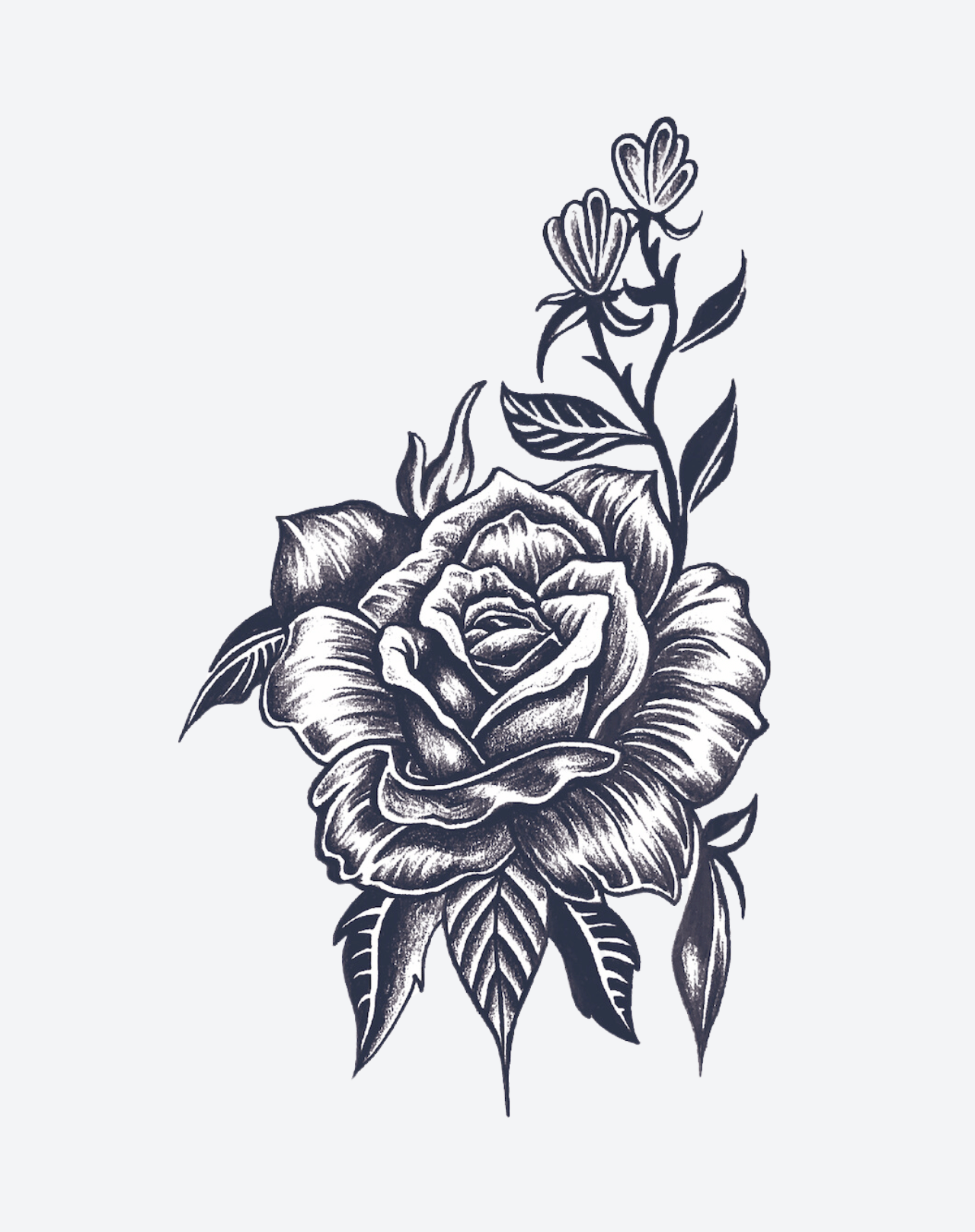 Black and White Roses Tattoo Idea