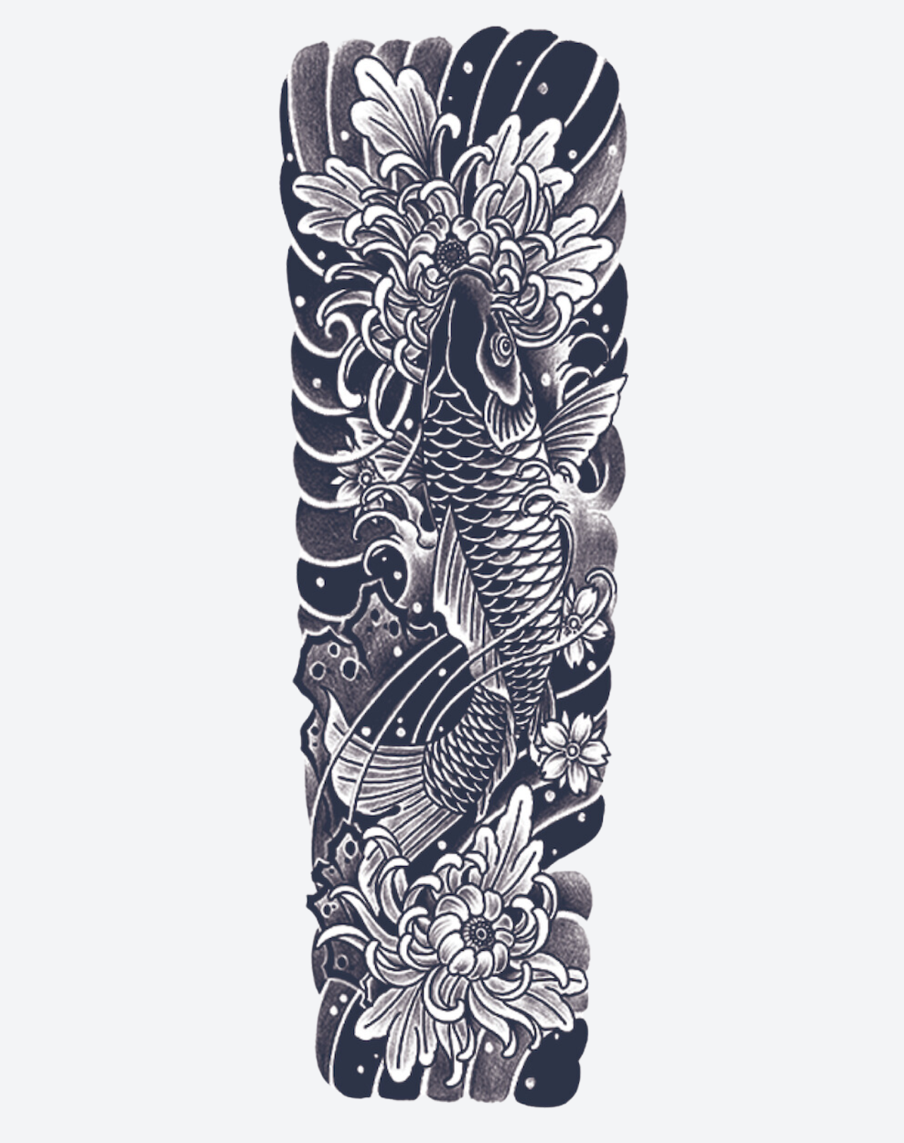 Koi & Chrysanthemum Sleeve