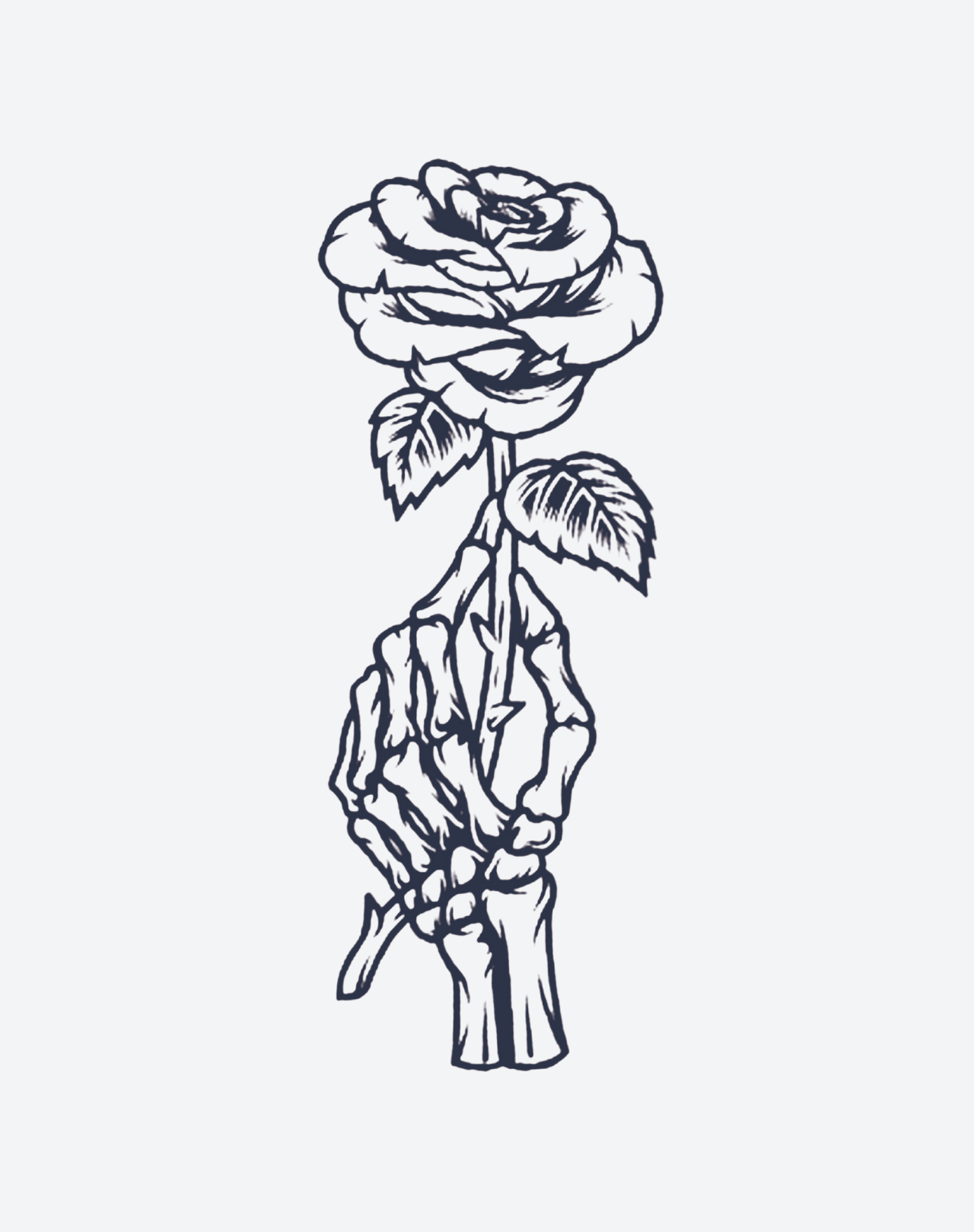 Skeleton rose hand tattoo - Bronctattooaus.com
