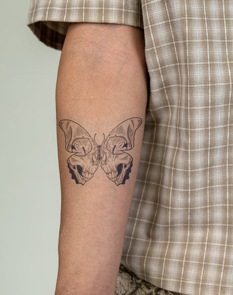 Skull Butterfly Temporary Tattoo Lasts 1-2 Weeks – EZINK™