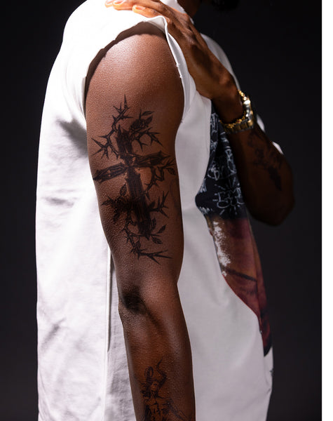 Thorned Cross Temporary Tattoo. Lasts 1-2 Weeks. – EZINK™