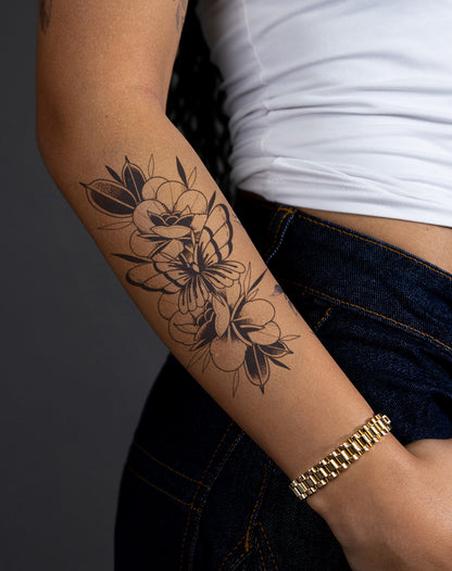 Traditional Butterfly & Rose